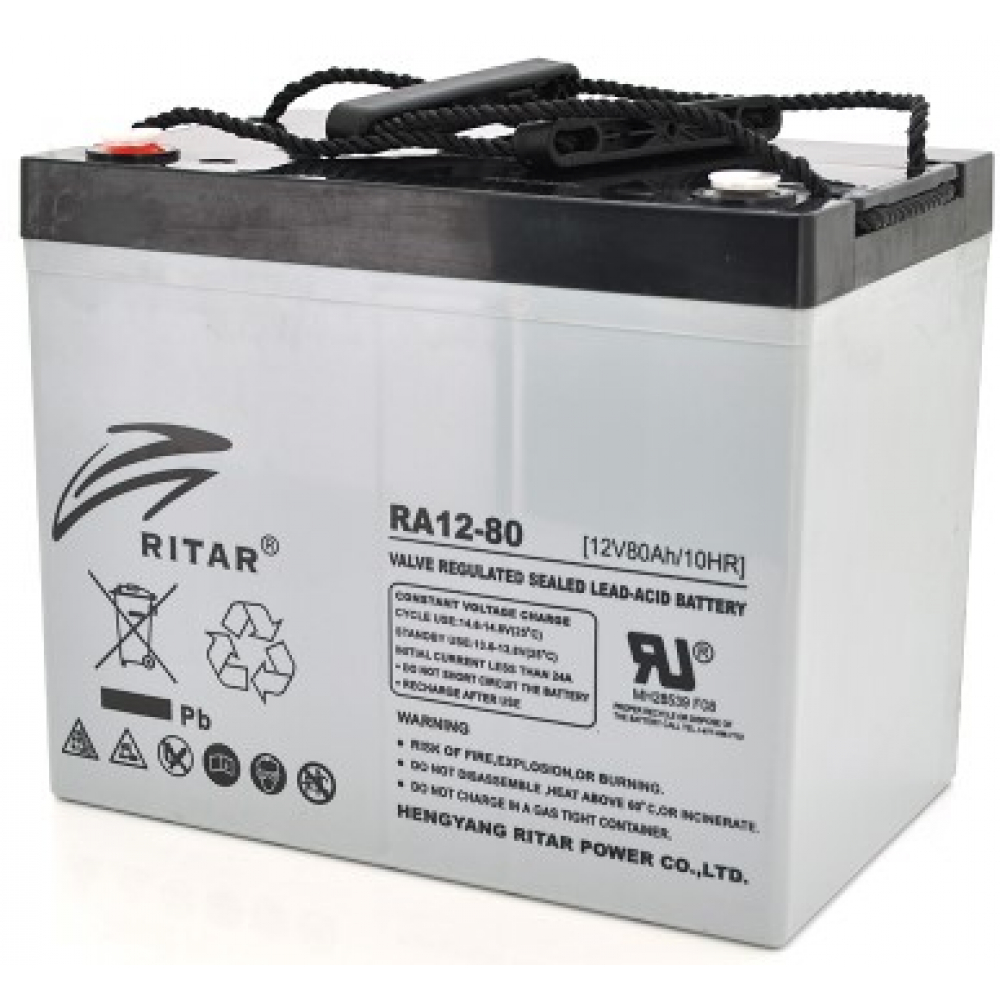 Акумулятор Ritar AGM RA12-80, Gray Case, 12V 80Ah