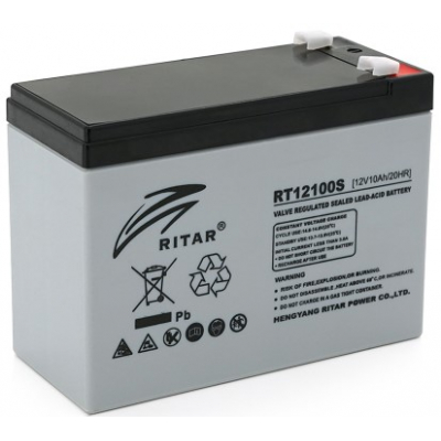 Аккумулятор свинцово-кислотный (AGM) Ritar AGM RТ12100S, Gray Case (12V 10Ah)