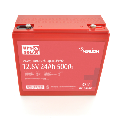 Аккумулятор литий-железо-фосфатный(LiFePo4) Merlion LiFePO4 12,8V 24Ah (4S4P/BMS-30A)