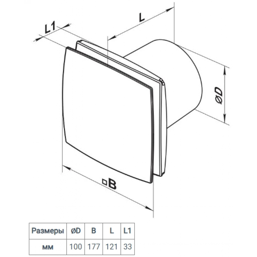 Вытяжной вентилятор настенный Vents СО 100 Л
