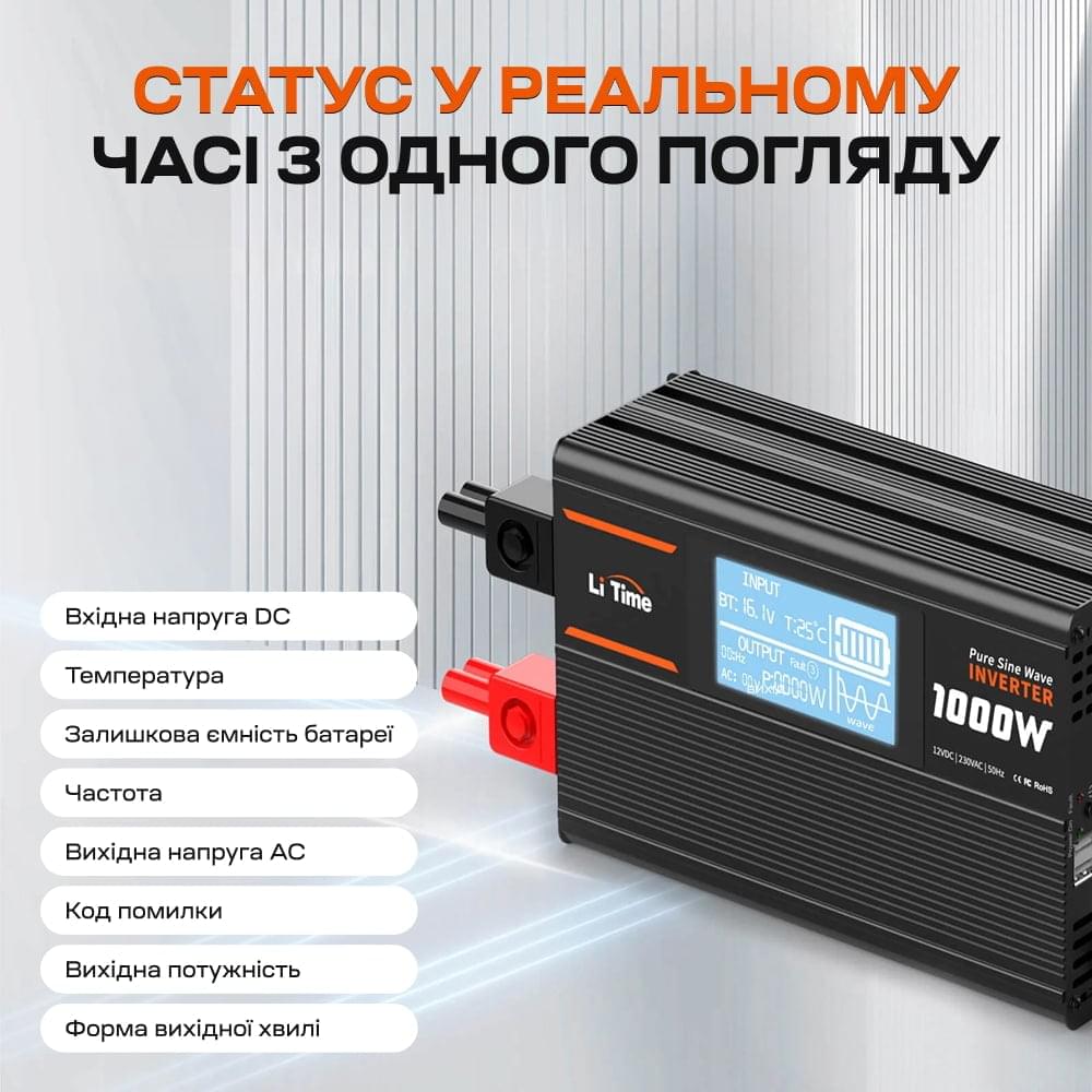Инвертор LiTime L12V1KW-EN-D