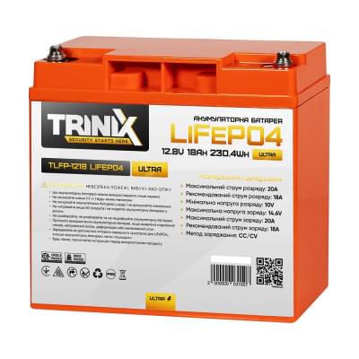 Аккумулятор литий-железо-фосфатный(LiFePo4) Trinix TLFP-1218 Ultra LiFePO4 12,8V 18Ah (4S)