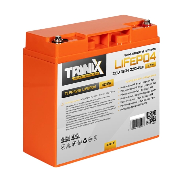 Аккумулятор литий-железо-фосфатный(LiFePo4) Trinix TLFP-1218 Ultra LiFePO4 12,8V 18Ah (4S)