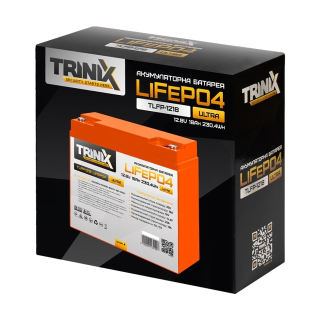 Аккумулятор литий-железо-фосфатный(LiFePo4) Trinix TLFP-1218 Ultra LiFePO4 12,8V 18Ah (4S)