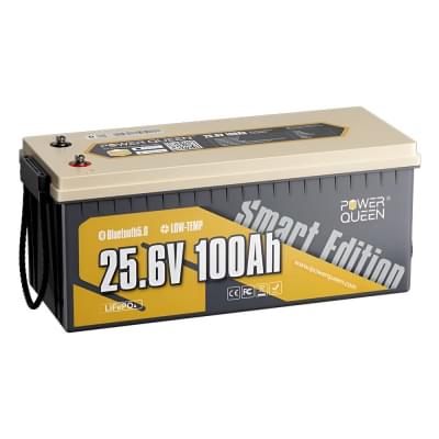 Акумулятор літій-залізо-фосфатний Power Queen LiFePO4 P24V100-100-BASIC-BT-8-A160 з Bluetooth 25.6В 100А*год