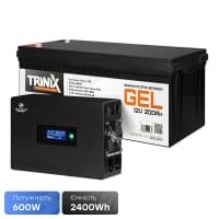 Kraft инвертор KRF-SAVR600VA/600W-12V + АКБ Trinix TGL12V200Ah/20Hr GEL