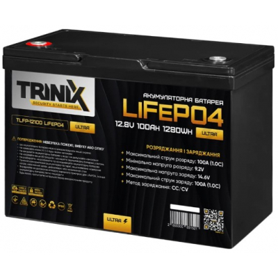 Акумулятор літій-залізо-фосфатний (LiFePo4) Trinix TLFP-12100 Ultra LiFePO4 12,8V 100Ah