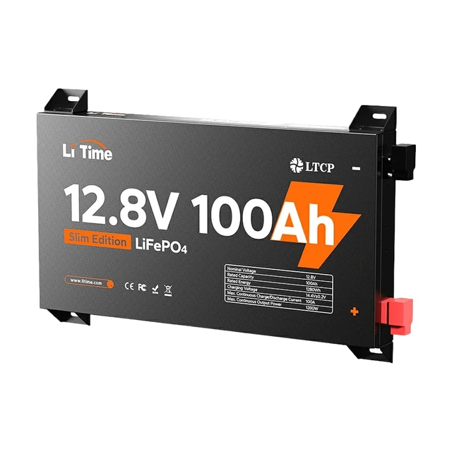 Аккумулятор литий-железо-фосфатный LiTime Slim 12V100-100-SLIM-LTCP-4-SE100