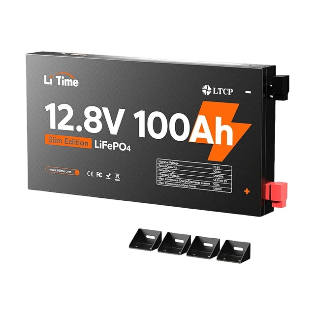 Аккумулятор литий-железо-фосфатный LiTime Slim 12V100-100-SLIM-LTCP-4-SE100