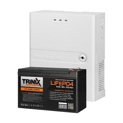 Комплект резервного питания Trinix: ИБП PSU-1203LED(P) и АКБ 12V8Ah LiFePO4