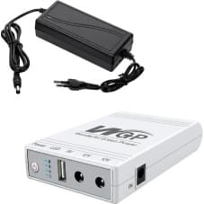 Комплект резервного живлення WGP Mini UPS103C 16000mAh 5V/12V/12V, Li-ion 4*4Ah та блок живлення Kraft KRF-1203PS 12V/3A