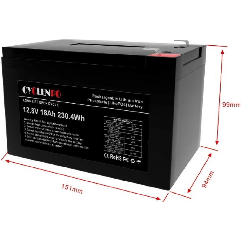 Аккумулятор Cyclen 12.8V 18AH LiFePo4