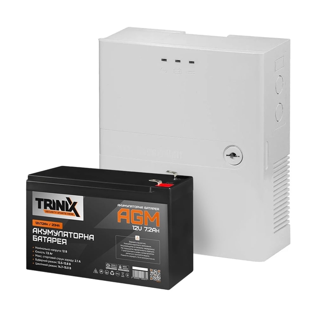 Комплект резервного живлення Kraft PSU-1203LED(P) і АКБ Trinix 12В 7.2Аг AGM