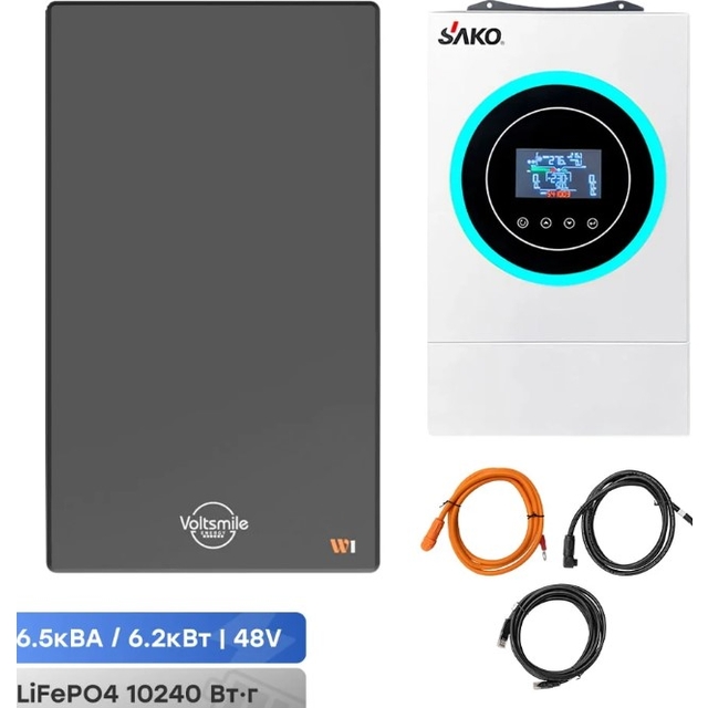 Комплект резервного живлення Sako SUNON V 6.5KW/48V + АКБ Voltsmile W1 Classic 51.2В