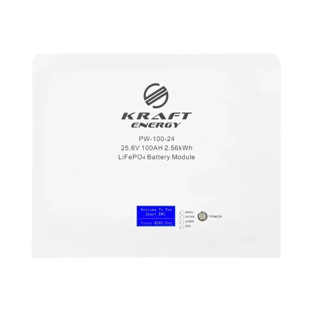 Акумулятор літій-залізо-фосфатний (LiFePo4) Kraft PW-100-24 LiFePO4 25.6V 100Аh