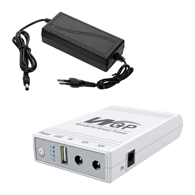 Комплект резервного питания WGP Mini UPS103A 10400mAh 5V/12V/12V, Li-ion 4*2.6Ah и блок питания Kraft KRF-1203PS 12V/3A