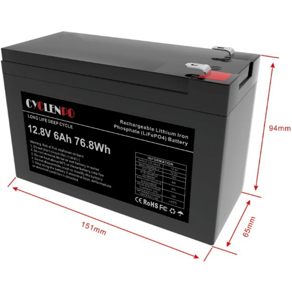 Акумулятор Cyclen 12.8V 6AH LiFePo4