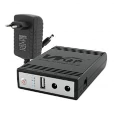 Комплект резервного живлення  WGP Mini UPS1032 Black 10400mAh та блок живлення SPF-1202B 12V/2A (24W)
