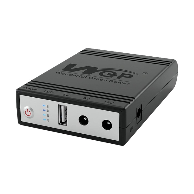 Комплект резервного живлення  WGP Mini UPS1032 Black 10400mAh та блок живлення SPF-1202B 12V/2A (24W)