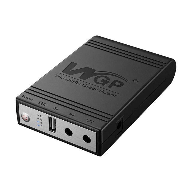 Комплект резервного живлення  WGP Mini UPS1032 Black 10400mAh та блок живлення SPF-1202B 12V/2A (24W)