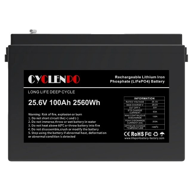 Аккумулятор литий-железо-фосфатный(LiFePo4) Cyclen 25,6V 100Ah LiFePo4 (подогрев/Bluetooth)