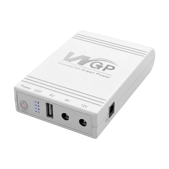 Комплект резервного питания WGP Mini UPS103A White 10400mAh и блок питания SPF-1202B 12V/2A (24W)