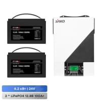Sako Sunon IV 4.2kW 24V +120A MPPT и 2 АКБ 12.8В 100Аг Cyclen 12.8V 100AH LiFePo4