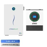 Sako SUNPOLO-11K 11KW/48V+150A MPPT S2 і АКБ 51.2V 280Ah Lithium Valley W15-5A