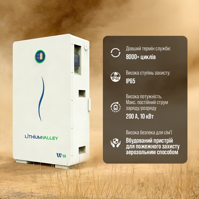 Аккумулятор литий-железо-фосфатный(LiFePo4) Lithium Valley W10-5A (51,2V 200Ah)