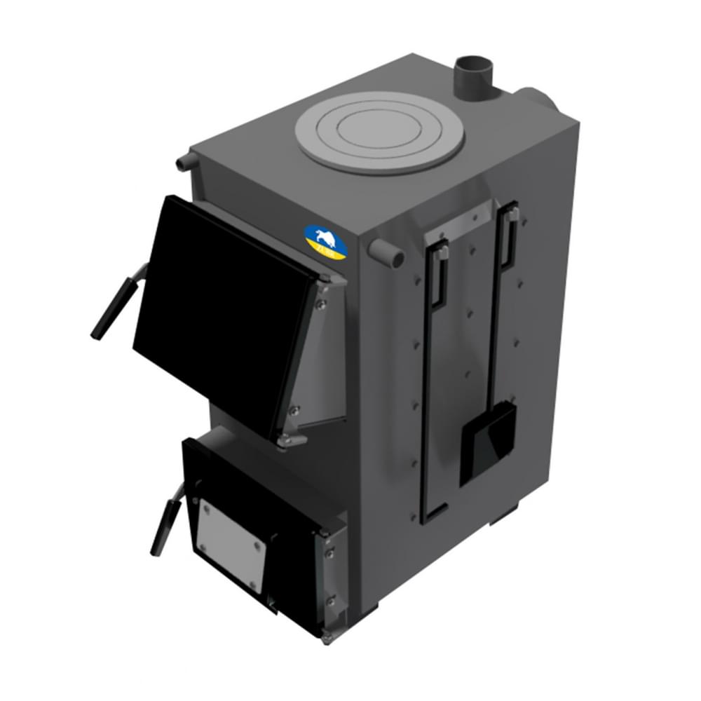 Котел твердотопливный длительного горения Zubr Classic плита 10 кВт