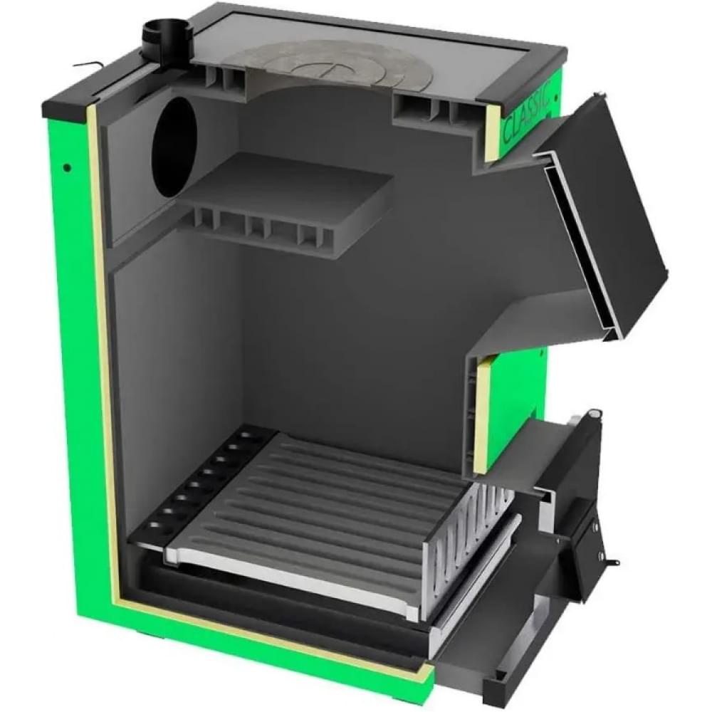 Котел твердотопливный длительного горения Zubr Classic Termo плита 10 кВт