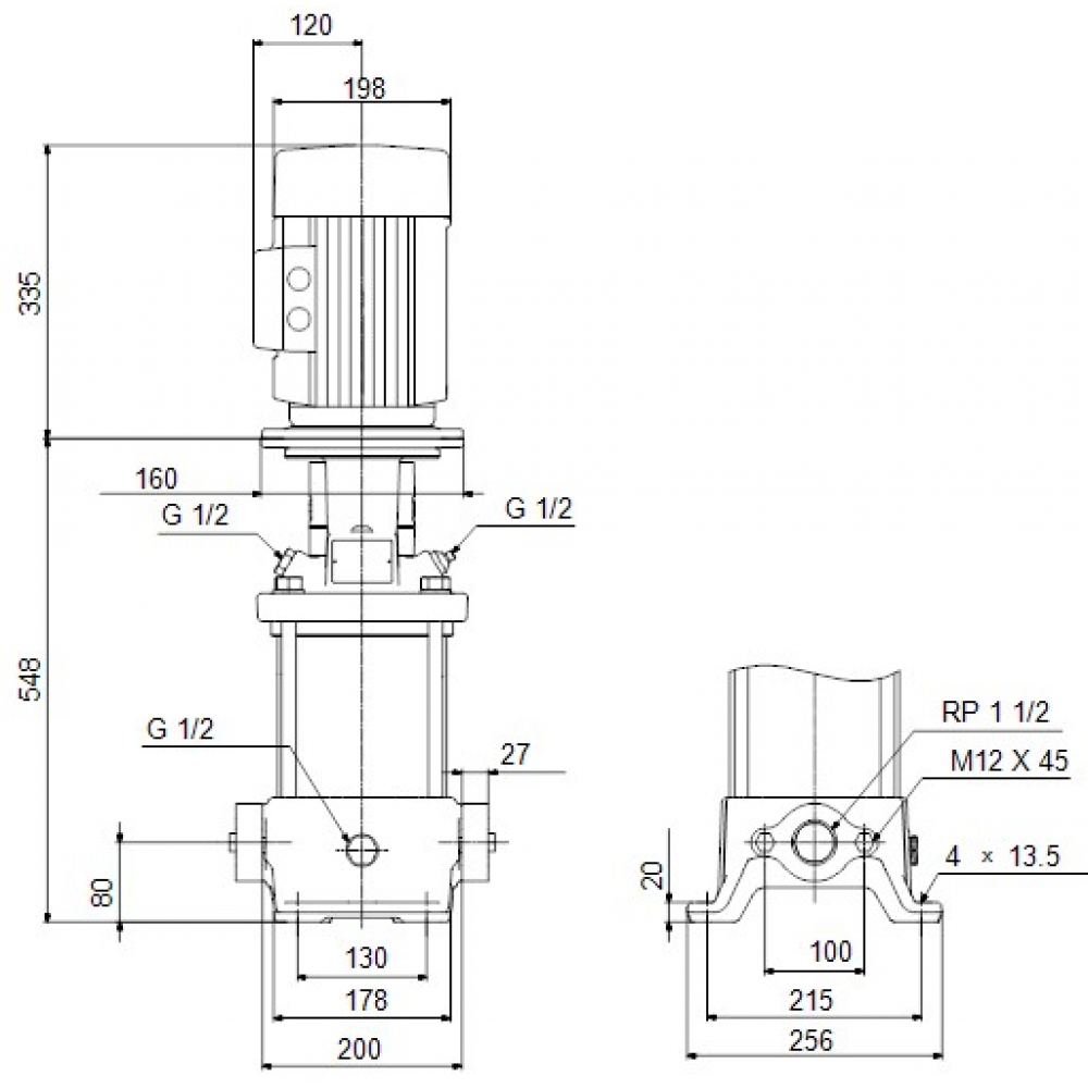 Поверхневий насос відцентрований Grundfos CR10-08 A-A-A-E-HQQE 3x (96501230)