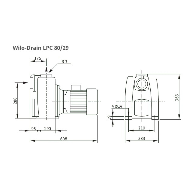 Дренажно-фекальный насос Wilo Drain LPC 80/29 3-400-50-2 (2081693)