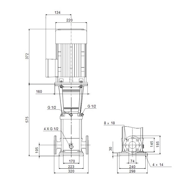 Поверхностный насос центробежный Grundfos CR32-2 A-F-A-E-HQQE (96122009)