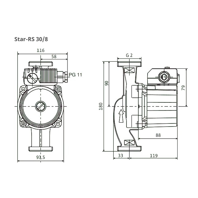 Циркуляційний насос Wilo Star-RS 30/8 180 (4094375)