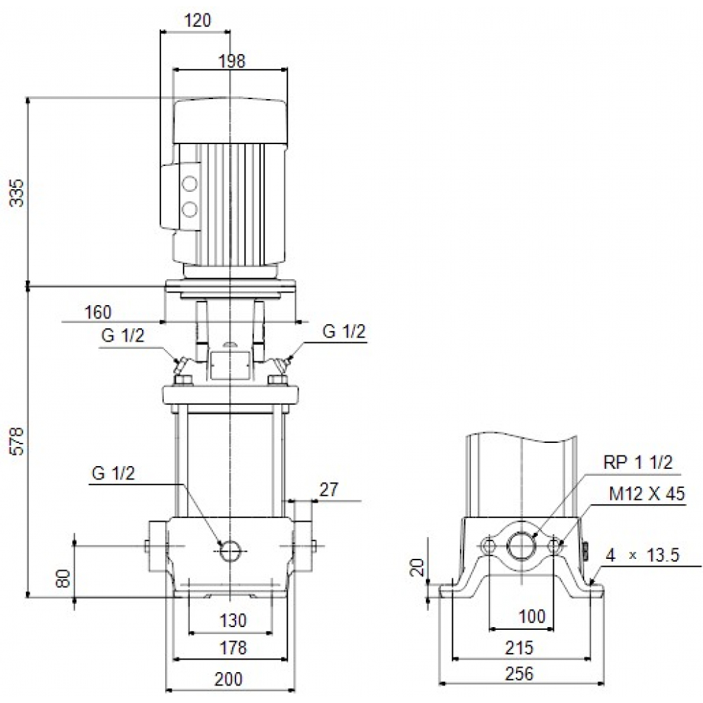 Поверхностный насос центробежный Grundfos CR10-09 A-A-A-E-HQQE 3x (96501231)