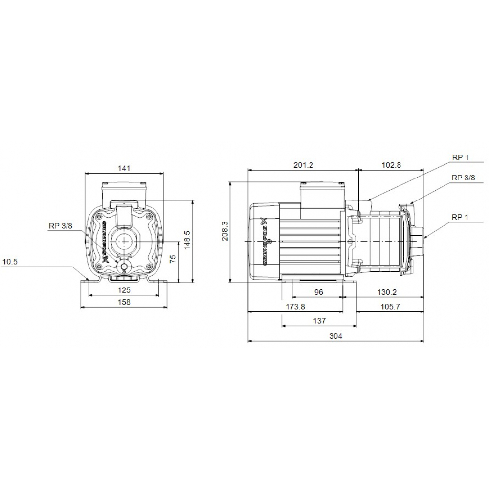 Поверхностный насос центробежный Grundfos CM 3-3 A-R-A-E-AQQE C-A-A-N (96807023)