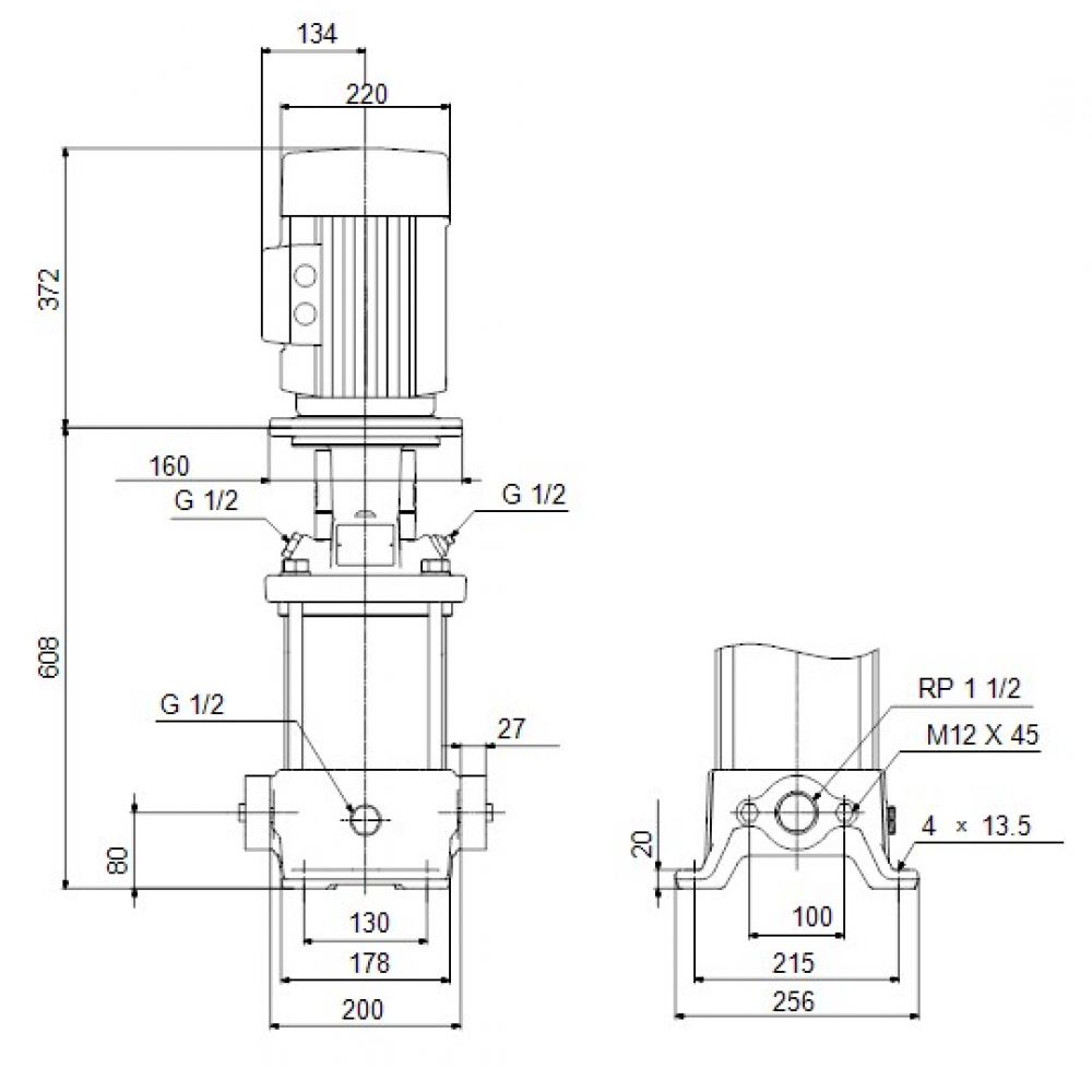 Поверхностный насос центробежный Grundfos CR10-10 A-A-A-E-HQQE 3x (96501232)