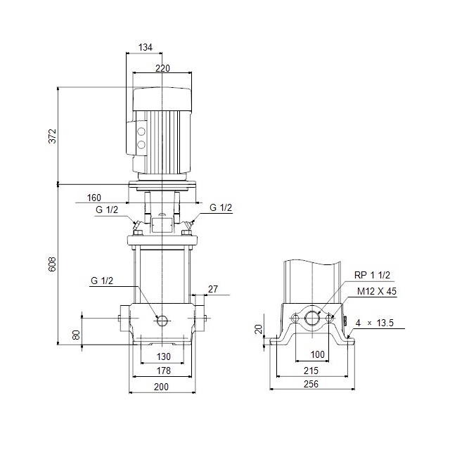 Поверхностный насос центробежный Grundfos CR10-10 A-A-A-E-HQQE 3x (96501232)