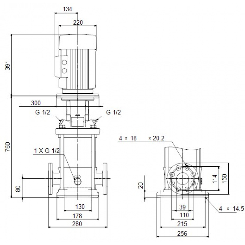 Поверхневий насос відцентрований Grundfos CR10-14 A-FJ-A-E-HQQE 3 (96501221)