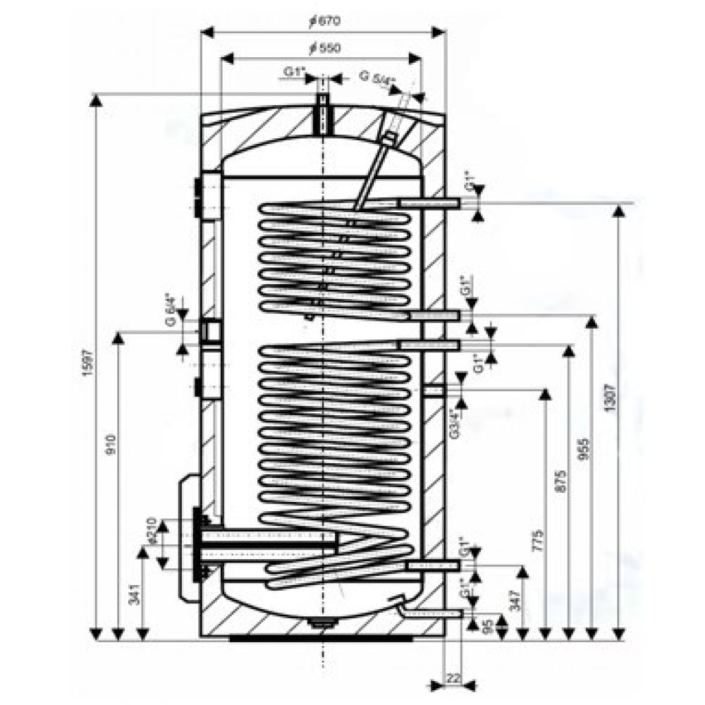 Бойлер косвенного нагрева Drazice OKC 200 NTRR (1107908101)