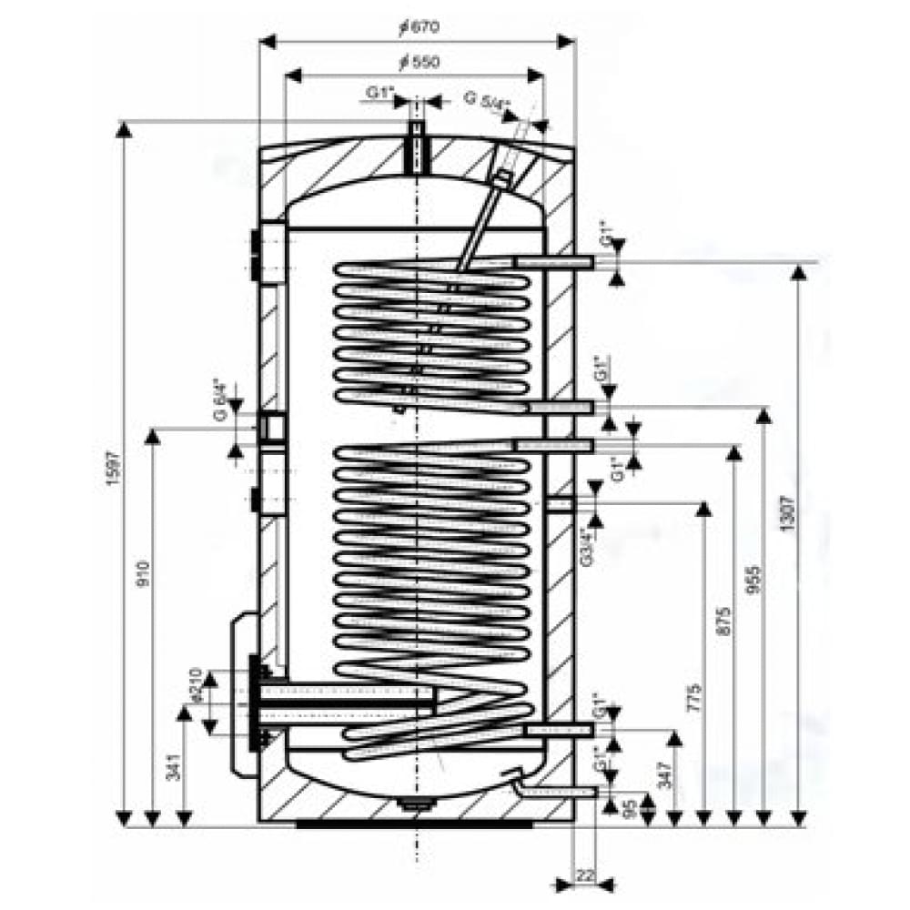 Бойлер косвенного нагрева Drazice OKC 200 NTRR/BP (1107901201)