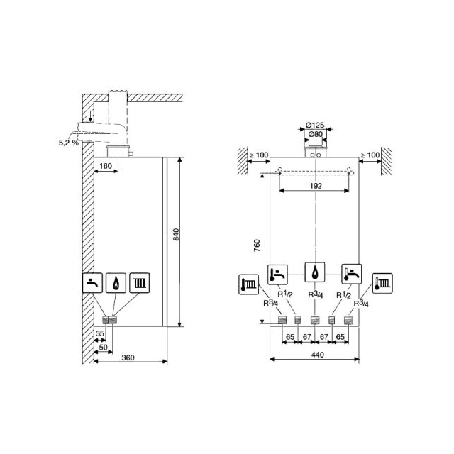 Котел газовый конденсационный Buderus GB172i-42 Logamax plus белый (7736900660)