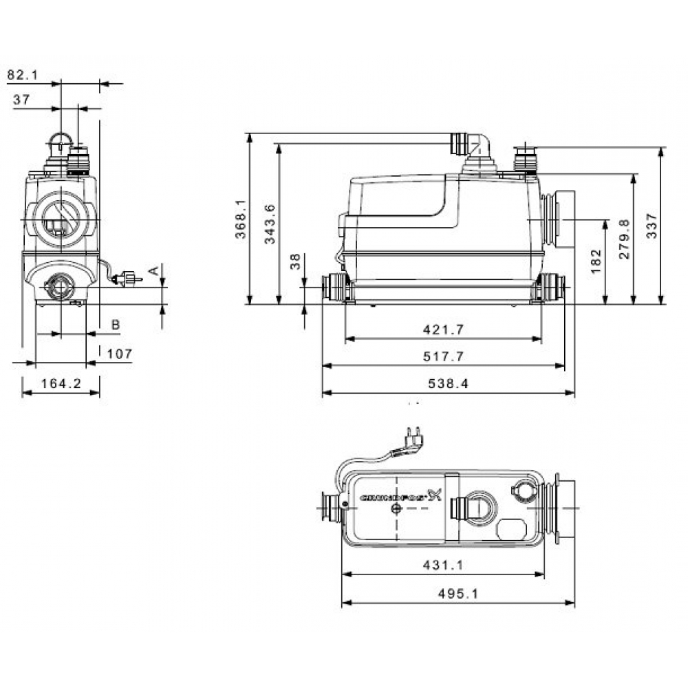 Каналізаційна установка Grundfos Sololift2 CWC-3 (97775316)