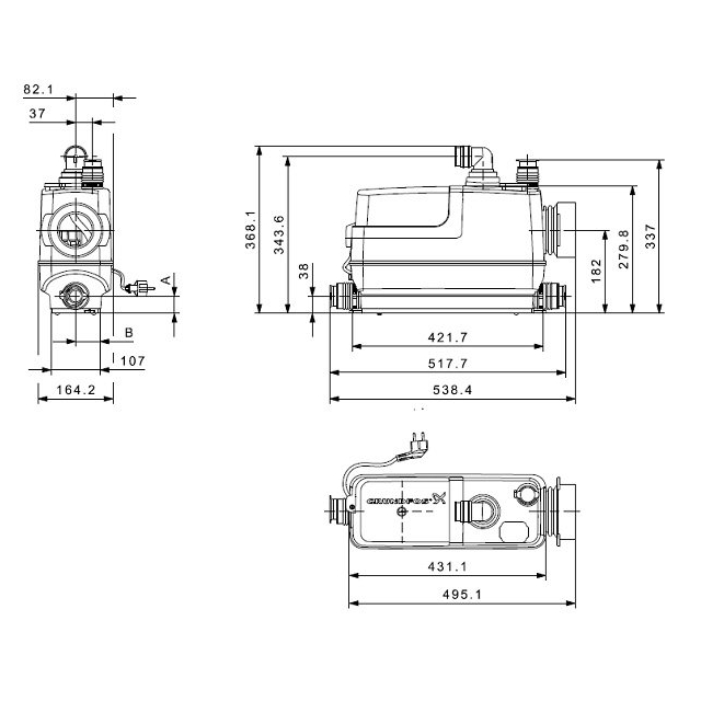 Канализационная насосная станция Grundfos Sololift2 CWC-3 (97775316)