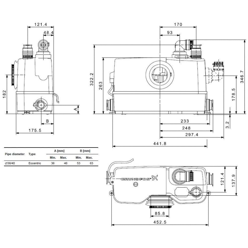Канализационная установка Grundfos Sololift2 WC-1 (97775314)
