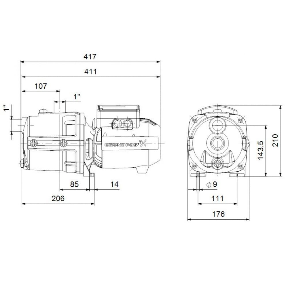 Поверхностный насос центробежный Grundfos JPA 4-54 (98946092)