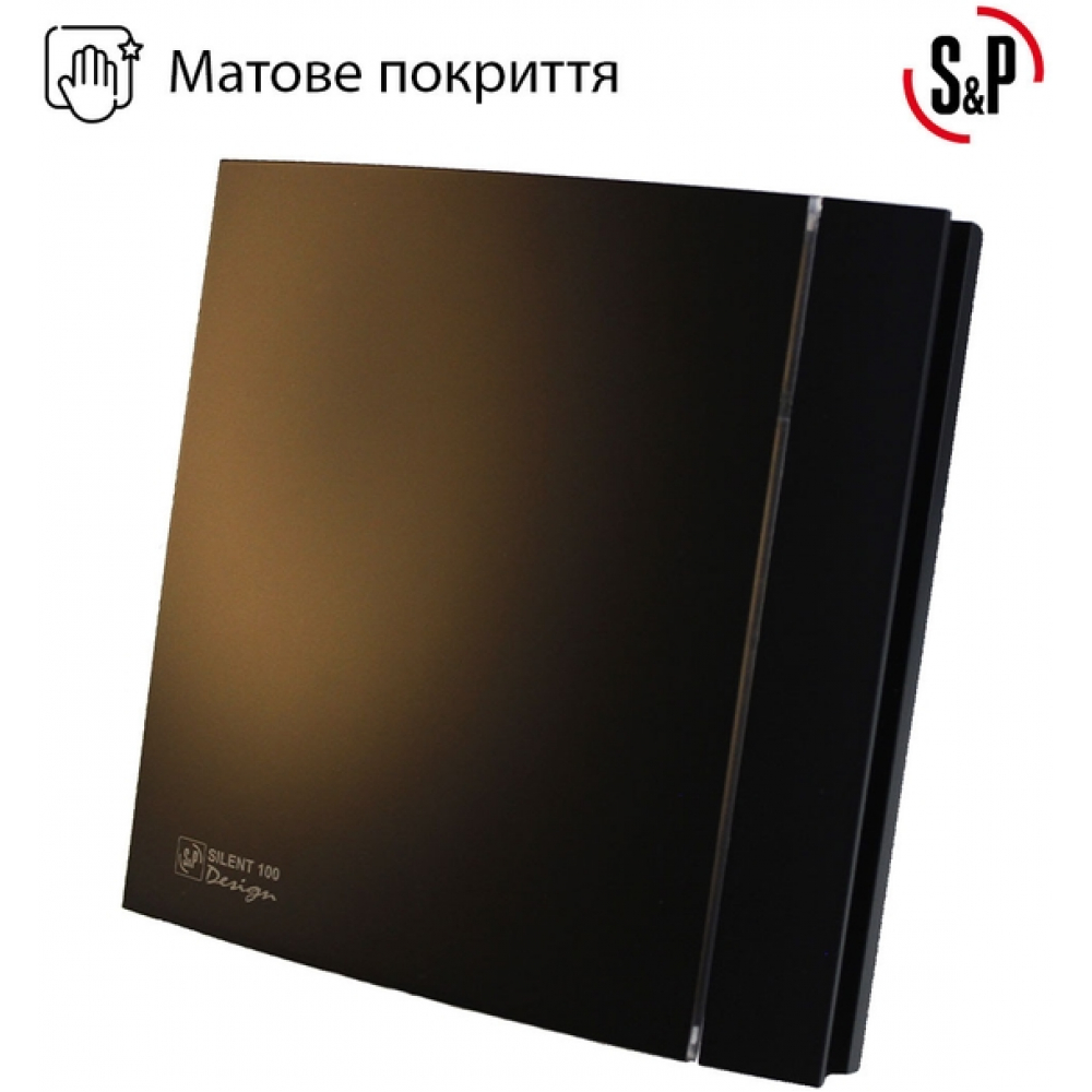 Вытяжной вентилятор настенный Soler&Palau Silent-100 CZ Black Design - 4C (5210607400)