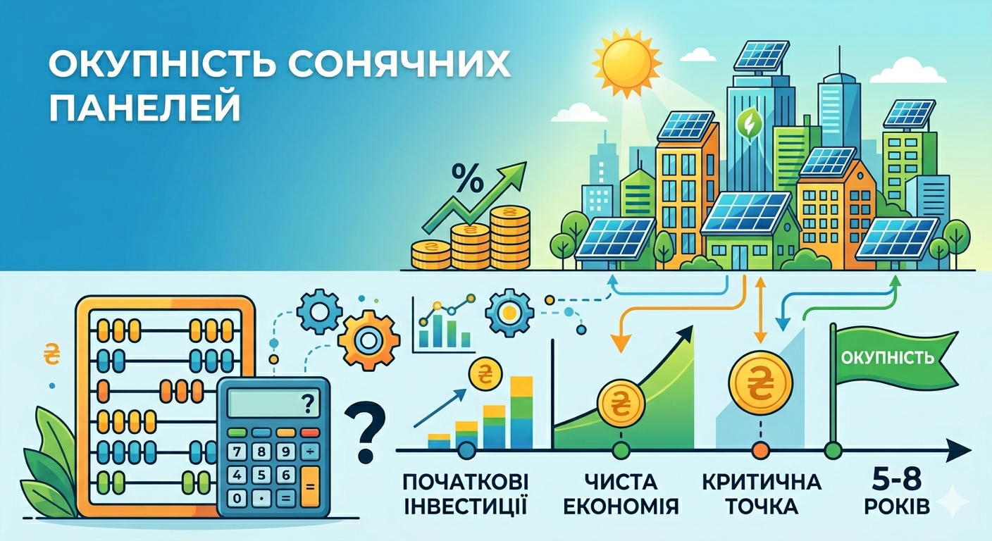 Окупність сонячних панелей: розрахунок та реальні терміни