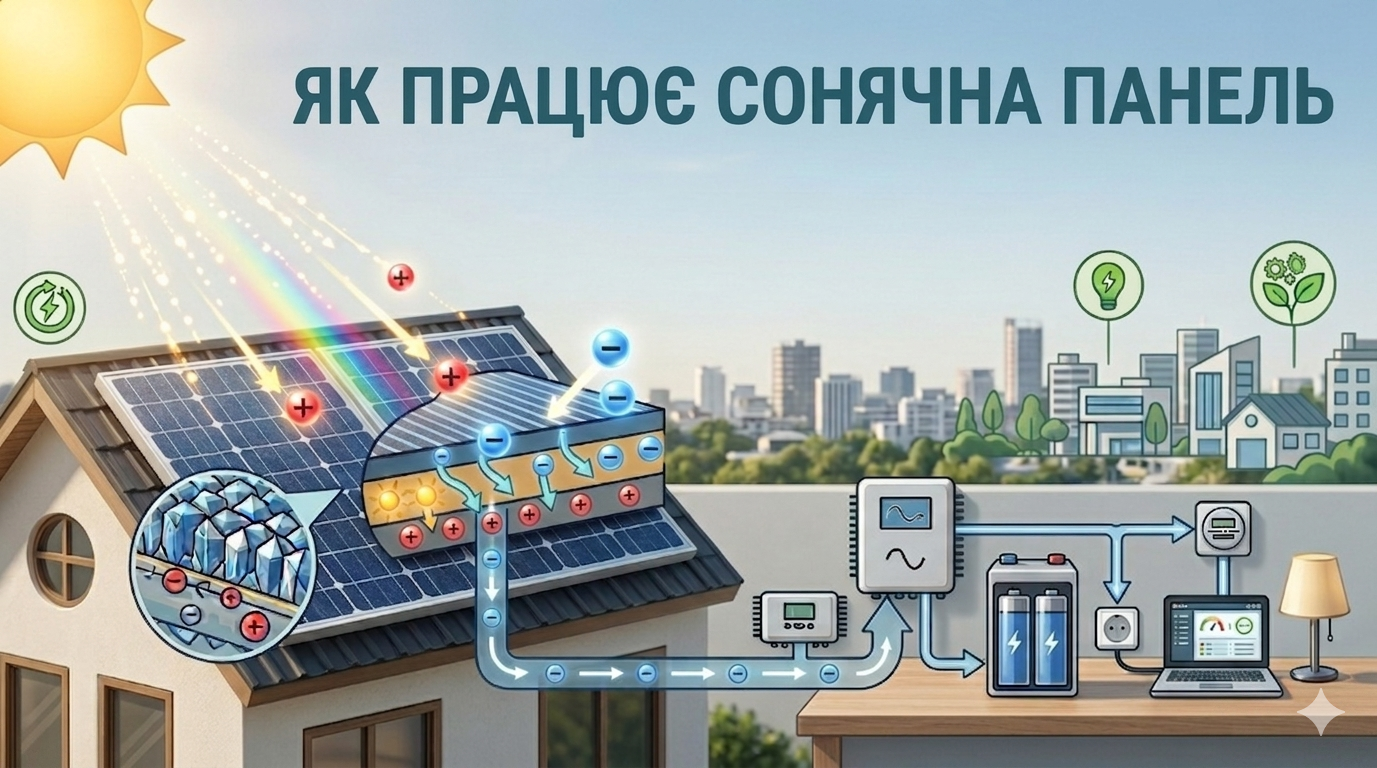 Як працює сонячна панель: принцип роботи простими словами